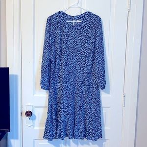 NWT - Blue Cheetah Print Long Sleeve Dress